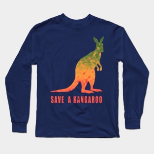 Save A Kangaroo Animal Lovers Support Australia Long Sleeve T-Shirt